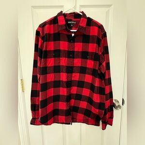NWT J. Crew Men's Red and Black Plaid Shirt